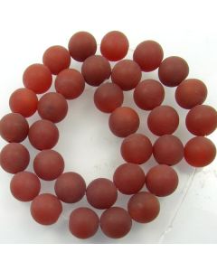 Carnelian 12mm FROSTED Round Beads