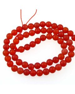 Carnelian 6mm FROSTED Round Beads