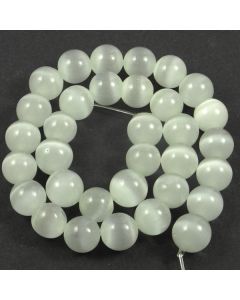 Cats Eye Beads - 11.5mm Moonstone White