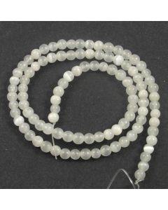 Cats Eye Beads - 4mm Moonstone White