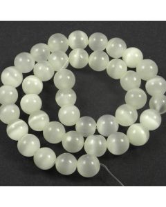 Cats Eye Beads - 9.5mm Moonstone White