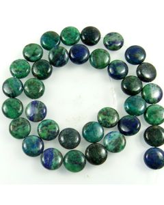 Chrysocolla 12mm Coin Beads