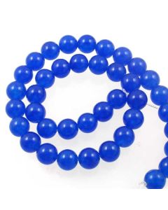 Jade (Cobalt Blue) Dyed 10mm Round Beads