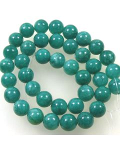 Mashan Jade (dyed Bright Turquoise) 10mm Round Beads