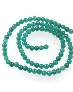 Mashan Jade (dyed Bright Turquoise) 4mm Round Beads