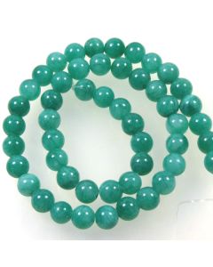 Mashan Jade (dyed Bright Turquoise) 8mm Round Beads