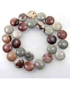 Coffee Bean Jasper 15mm Coin Beads