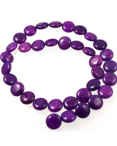 Purple Jade (dyed) 12mm Coin Beads