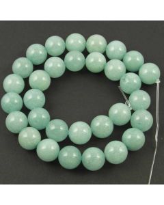 Malay Jade (Dyed Cyan Quartzite) 12mm Round Beads