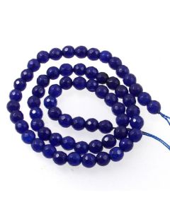 Jade (Dark Blue) Dyed 6mm Faceted Round Beads