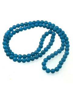 Mashan Jade (dyed Dark Turquoise) 4mm Round Beads