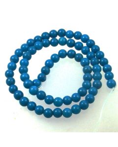 Mashan Jade (dyed Dark Turquoise) 6mm Round Beads