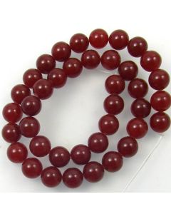 Malay Jade (Dyed Deep Red Quartzite) 10mm Round Beads