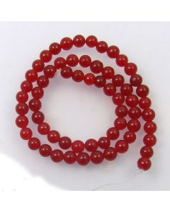 Malay Jade (Dyed Deep Red Quartzite) 6.5mm Round Beads