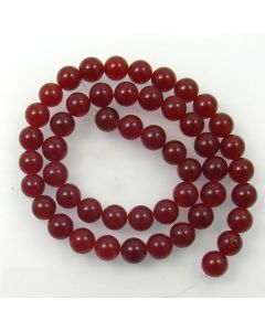 Malay Jade (Dyed Deep Red Quartzite) 8mm Round Beads