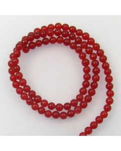 Malay Jade (Dyed Deep Red Quartzite) 4mm Round Beads