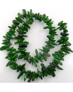 Green Diopside Long 10-20mm Chip Beads