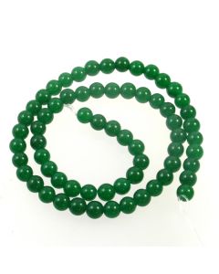 Malay Jade (Dyed Emerald Green Quartzite) 6.5mm Round Beads