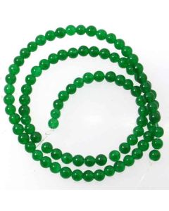 Malay Jade (Dyed Emerald Green Quartzite) 4mm Round Beads