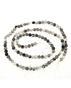 Tourmalinated Quartz 3.4mm (approx) faceted Coin Beads