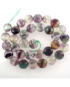 Fluorite 12mm Coin Beads