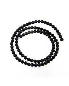 Black Onyx 4mm FROSTED Round Beads