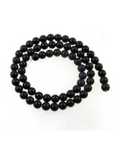 Black Onyx 6mm FROSTED Round Beads