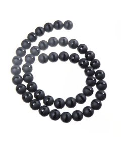 Frosted Black Onyx beads with band