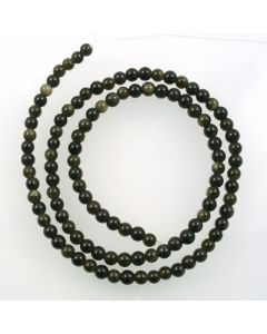 Golden Obsidian 4mm Round Beads