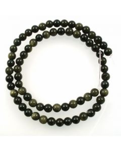 Golden Obsidian 6mm Round Beads