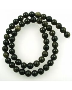 Golden Obsidian 8mm Round Beads