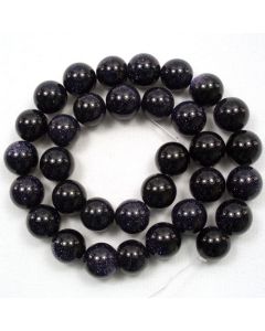 Blue Goldstone 12mm Round Beads