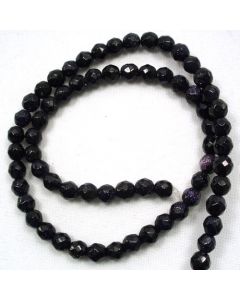 Blue Goldstone 6mm Faceted Round Beads