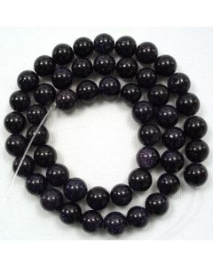 Blue Goldstone 8mm Round Beads