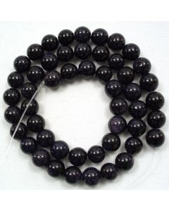 Blue Goldstone 8mm Round Beads