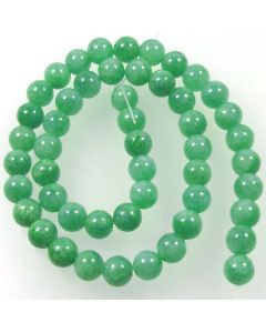 Mashan Jade (Dyed Apple Green Marble) 8mm Round Beads