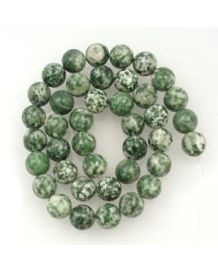 Green Spot Stone 10mm Round Beads