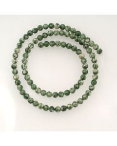 Green Spot Stone 4mm Round Beads