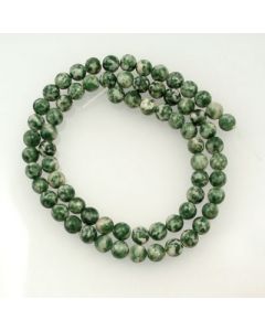 Green Spot Stone 6mm Round Beads