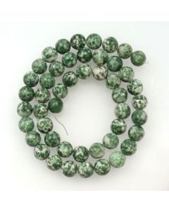 Green Spot Stone 8mm Round Beads