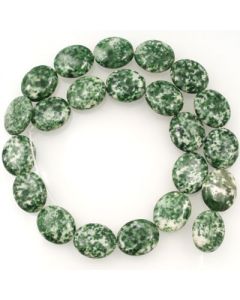 Green Spot Stone 15X18mm Oval Beads