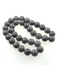 Mashan Jade (Dyed Steel Grey) 12mm Round Beads