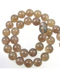 Grey Agate 12mm Round Beads