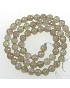 Grey Agate 6mm Faceted Round Beads