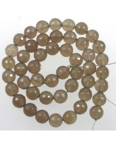 Grey Agate 8mm Faceted Round Beads
