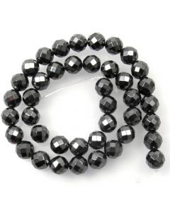 Hematite Faceted (64 facets) 10mm Round Beads