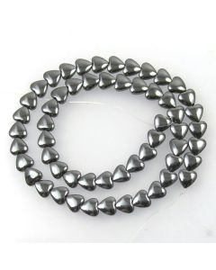 Hematite 8mm Heart Beads