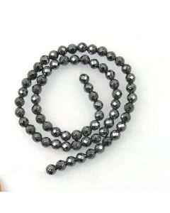 Hematite Faceted 6mm Round Beads