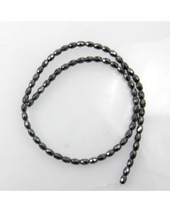 Hematite 4x6mm Faceted Rice Beads