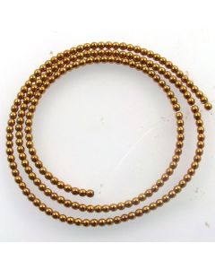 Hematite 2mm Plated Gold Colour Round Beads